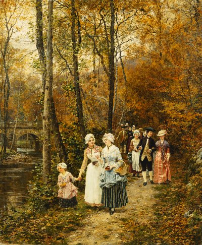 De Middagwandeling, 1879 door Marie Francois Firmin Girard