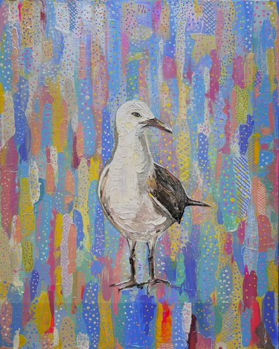 Levendig schilderij van een zeemeeuw door Marina Kozyr