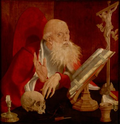Sint Hiëronymus in zijn cel door Marinus van Reymerswaele