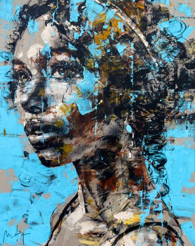 Giselle, 2024 (acryl en olieverf op omgekeerd doek) door Mario Henrique