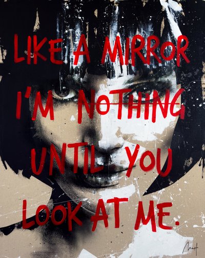 Als een spiegel, 2024 (acryl en olieverf op omgekeerd doek) door Mario Henrique