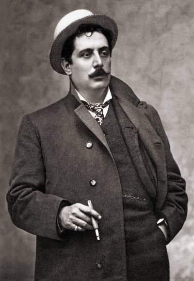 Portret van de muzikant en componist Giacomo Puccini (1858-1924) door Mario Nunes Vais