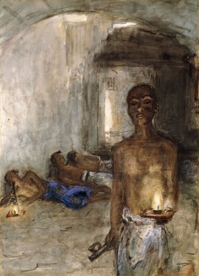 Opiumroker, Saigon door Marius Alexander Jacques Bauer