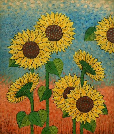 Zomerzon, 2023 (tempera grassa  olieverf op paneel) door Mark Briscoe