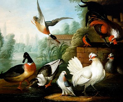 Een Landschap met Kippen, Eenden en een IJsvogel door Marmaduke Craddock