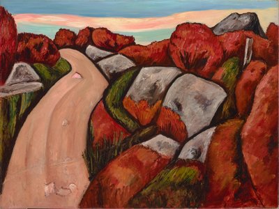 Blauwe bessen snelweg, Dogtown, 1931 door Marsden Hartley