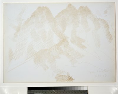 Berglandschap met Gebouwen op de Voorgrond door Marsden Hartley