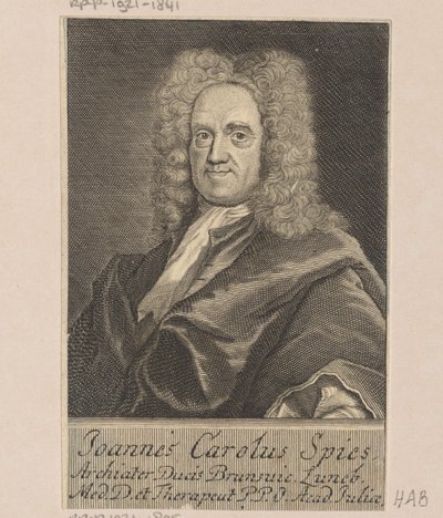 Portret van Johann Carl Spies door Martin Bernigeroth