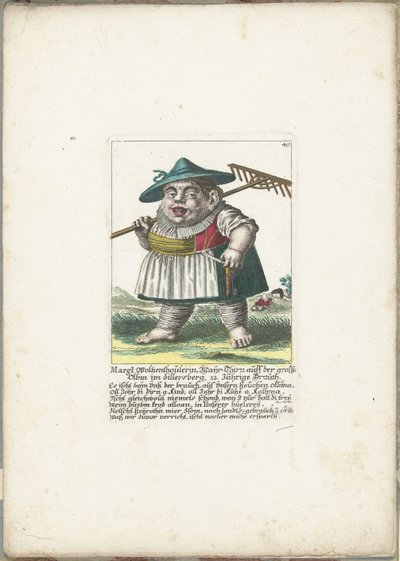 De dwerg Margl Woltzenthoulerin, ca. 1710 door Martin Engelbrecht (attributed to)