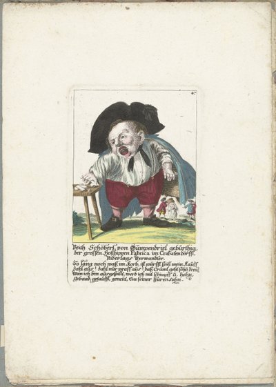 De dwerg Veith Schöberl von Gümpendriel, ca. 1710 door Martin Engelbrecht (attributed to)