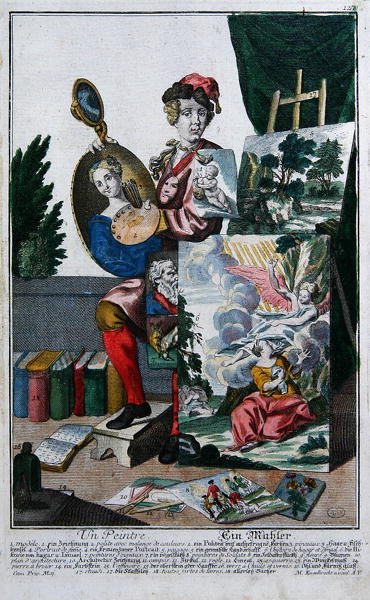 Een schilder, c.1735 door Martin Engelbrecht