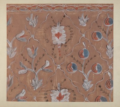 Handgeschilderd muurdetaill, c. 1939 door Martin Partyka