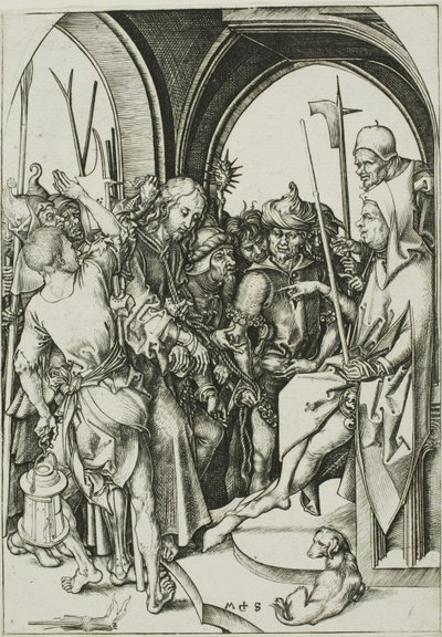 Christus voor Annas door Martin Schongauer