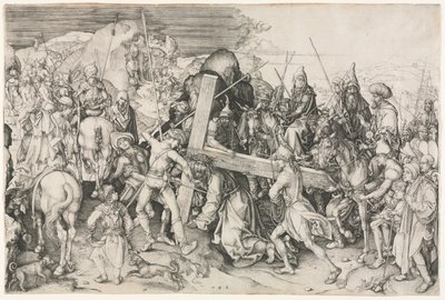 Christus draagt het kruis door Martin Schongauer