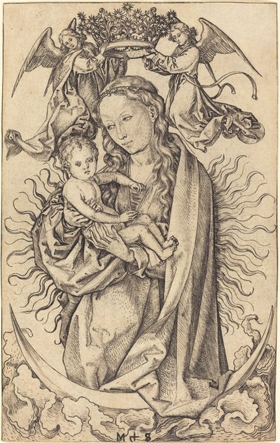 Madonna op de halve maan door Martin Schongauer