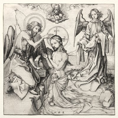 De Doop van Christus in de Jordaan door Martin Schongauer