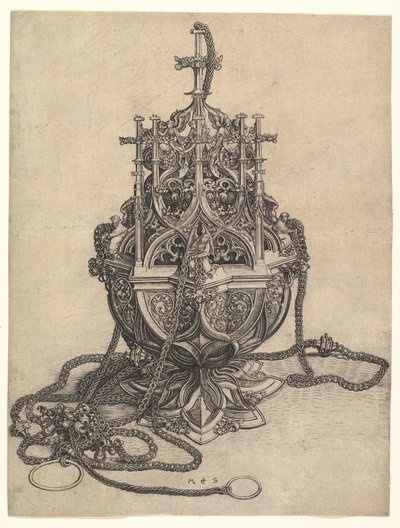 De wierookbrander door Martin Schongauer