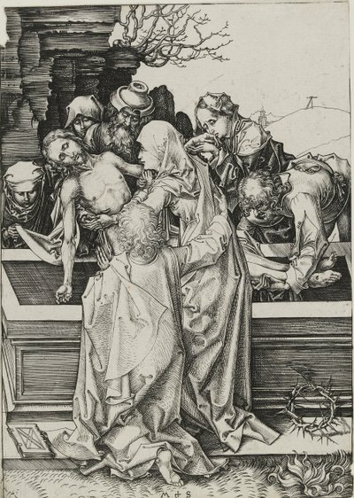 De graflegging, laat 15e eeuw door Martin Schongauer