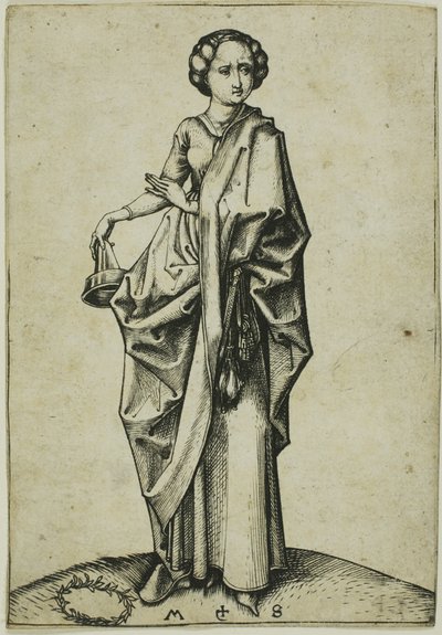 De vierde dwaze maagd door Martin Schongauer