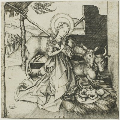 De geboorte van Christus, uit het leven van Christus door Martin Schongauer