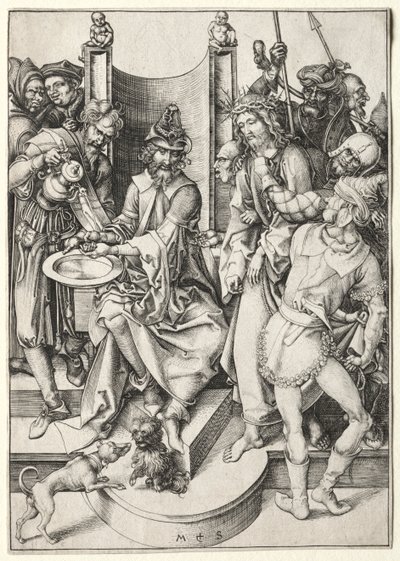 De Passie: Christus voor Pilatus door Martin Schongauer