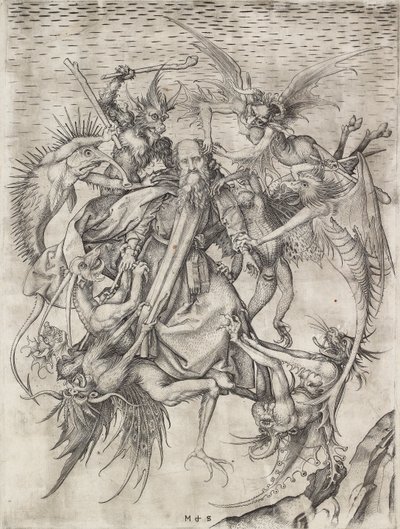 De beproevingen van St. Antonius, laat 15e eeuw door Martin Schongauer
