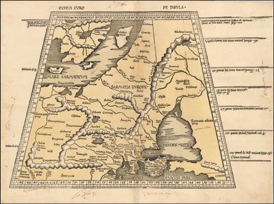 1513 kaart van Baltische staten, Scandinavië, Polen en Oost-Europa door Martin Waldseemüller door Martin Waldseemuller