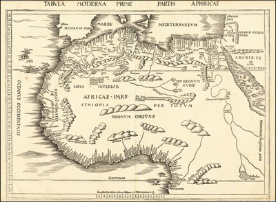 1513 kaart van Noord-Afrika door Martin Waldseemüller door Martin Waldseemuller