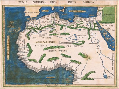 1513 kaart van Noord- en West-Afrika door Martin Waldseemüller door Martin Waldseemuller