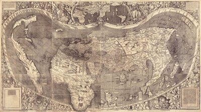 Wereldkaart Universalis Cosmographia, 1507 door Martin Waldseemuller