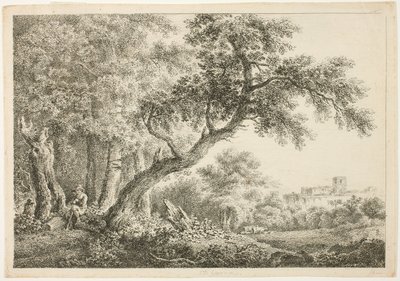 Wandelaar rustend in het bos door Martin von Molitor