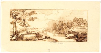 Landschaft mit biblischem Motiv door Martinus Rørbye