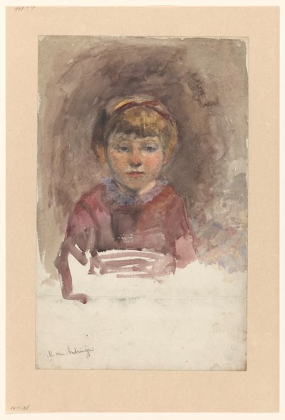 Kinderportret, en face door Martinus van Andringa