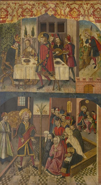 Sint Christoffel neemt afscheid van de Koning die Satan vreesde, Sint Christoffel en zijn bekeerlingen door Martín de Soria