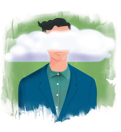 Hoofd in de wolken, 2015 (digitaal) door Mary Ann Smith