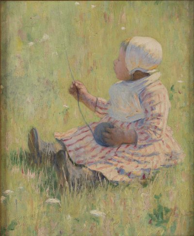 Meisje dat met een bol wol speelt, ca. 1875 door Mary Cassatt