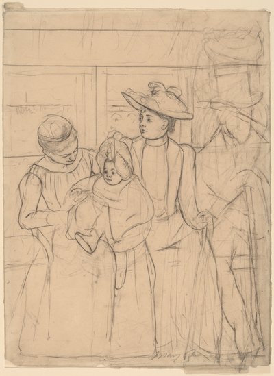 In de Omnibus [recto] door Mary Cassatt