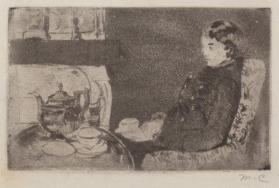 Lydia bij de middagthee door Mary Cassatt