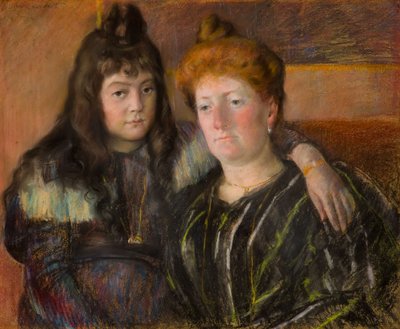 Madame Gaillard en haar dochter Marie-Thérèse door Mary Cassatt