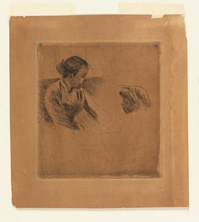 Susan en kind tegenover elkaar door Mary Cassatt