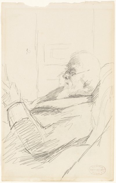 De vader van de kunstenaar Lezen door Mary Cassatt