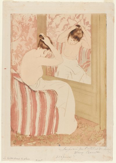 Het Kapsel, 1890-1891 door Mary Cassatt