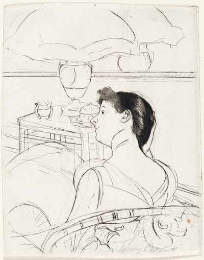 De lamp, 1890-1891 door Mary Cassatt