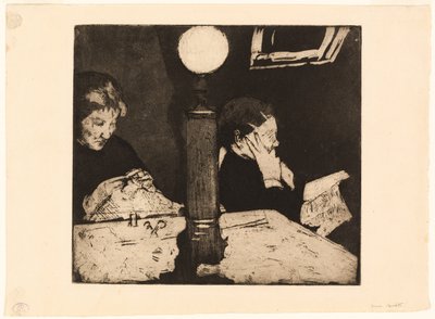 Onder de lamp door Mary Cassatt