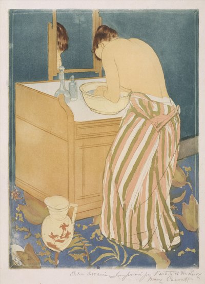 Vrouw aan het baden (La Toilette), 1890-1 door Mary Cassatt