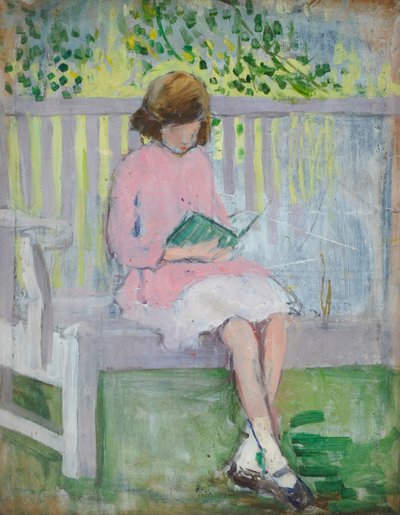 Meisje dat leest door Mary Ethel Hunter