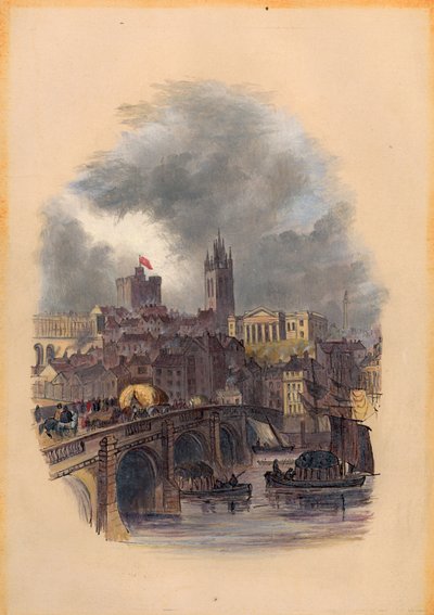 De Oude Tyne Brug, Moot Hall, St. Nicholas Kathedraal en Kasteel door Mary Jane Hancock