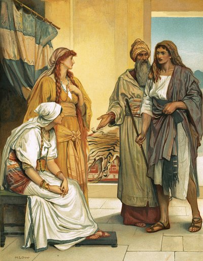 Jacob in het Huis van Laban door Mary L. Gow