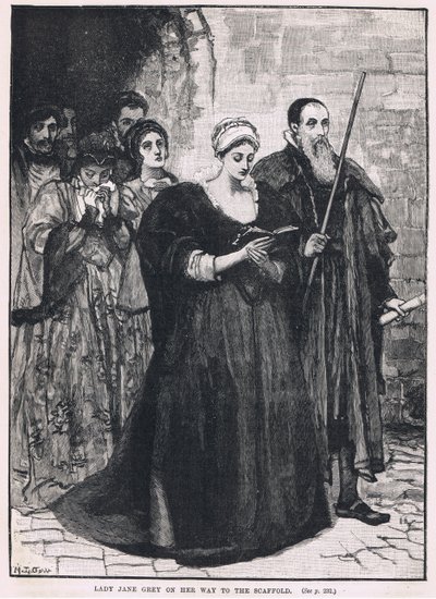Lady Jane Grey op weg naar het schavot 1554 door Mary L. Gow