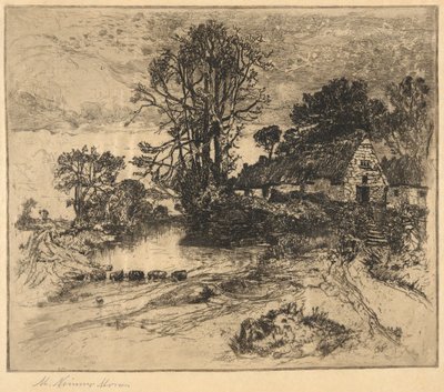 Landschap met boerderij door Mary Nimmo Moran
